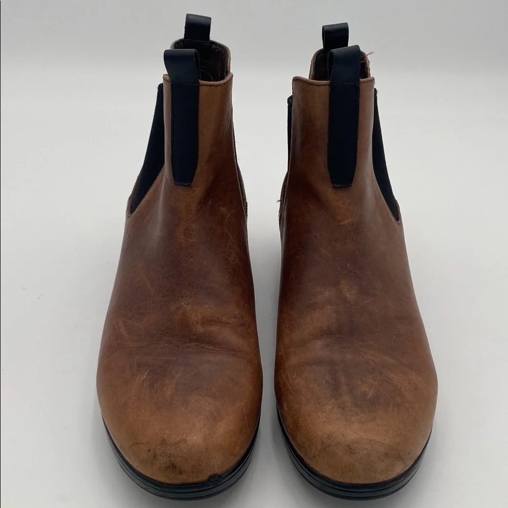 Cole haan Weatherproof Brown women 8B Leather Boots pull on casual office Y2K